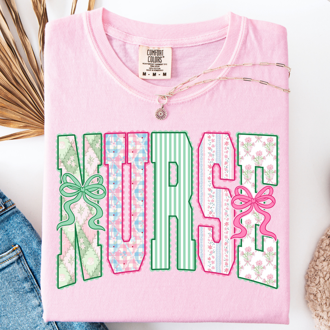 FLORAL VINTAGE NURSE T-SHIRT