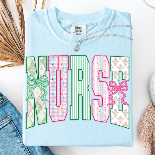 FLORAL VINTAGE NURSE T-SHIRT