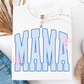 MAMA STRIPES BLUE PINK COQUETTE BOW T-SHIRT