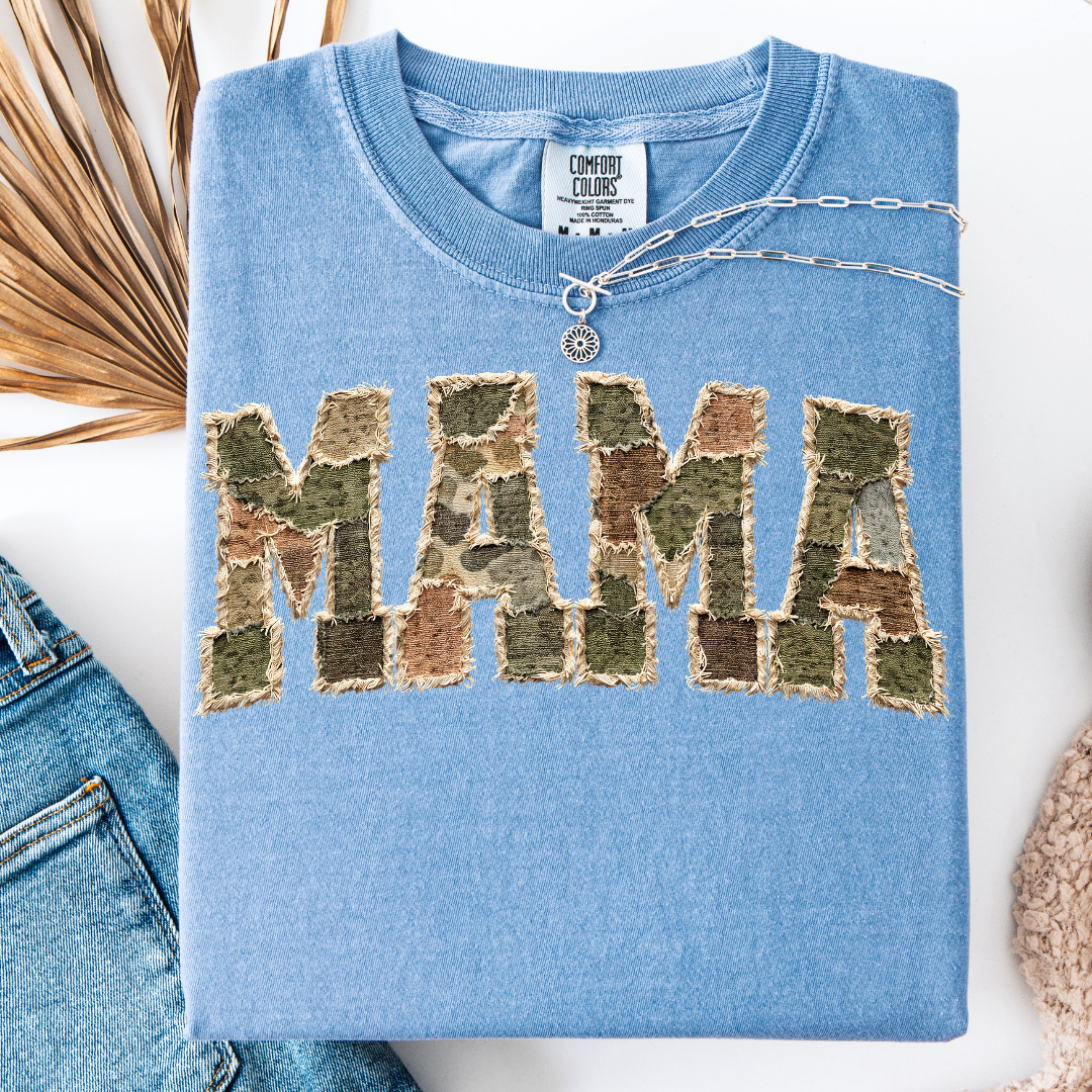 CAMO PATCHWORK MAMA T-SHIRT