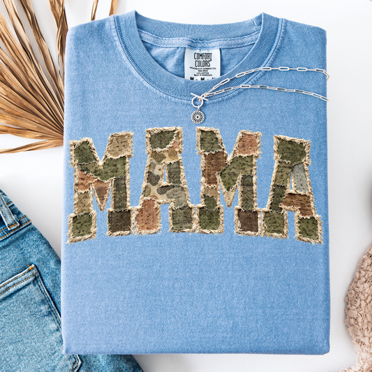 CAMO PATCHWORK MAMA T-SHIRT