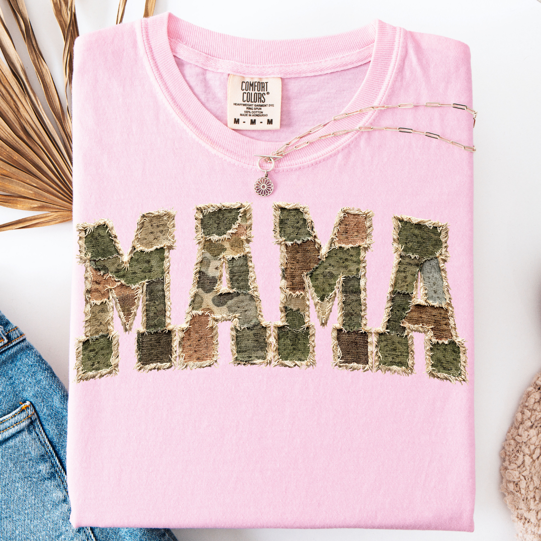 CAMO PATCHWORK MAMA T-SHIRT