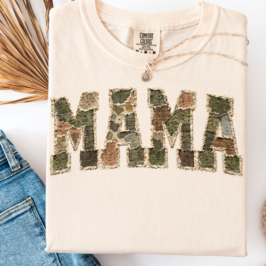 CAMO PATCHWORK MAMA T-SHIRT