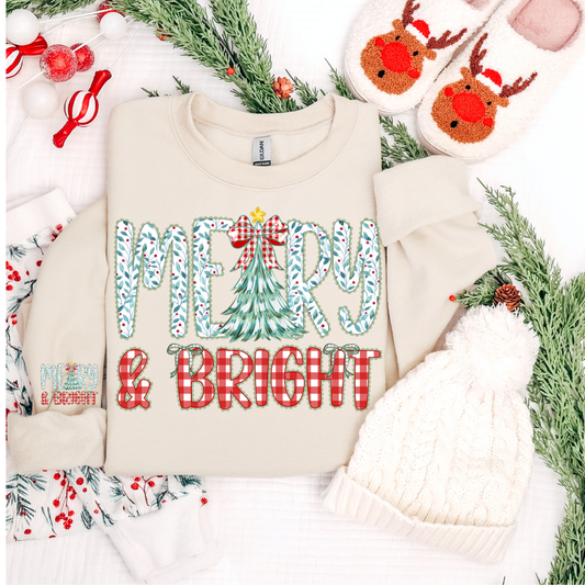 MERRY & BRIGHT CHRISTMAS TREE SWEATSHIRT