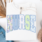 RETRO NURSE COQUETTE FLORAL T-SHIRT