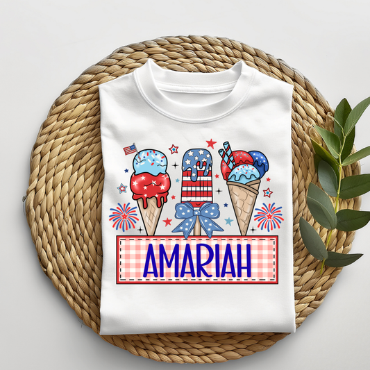PERSONALIZED GIRLIE PATRIOTIC T-SHIRT