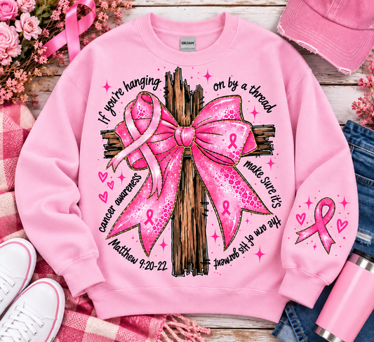 PREPPY CROSS BREAST CANCER AWARENESS SWEATSHIRT