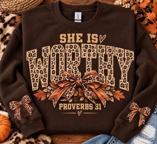 SHE IS WORTHY SWEATSHIRT