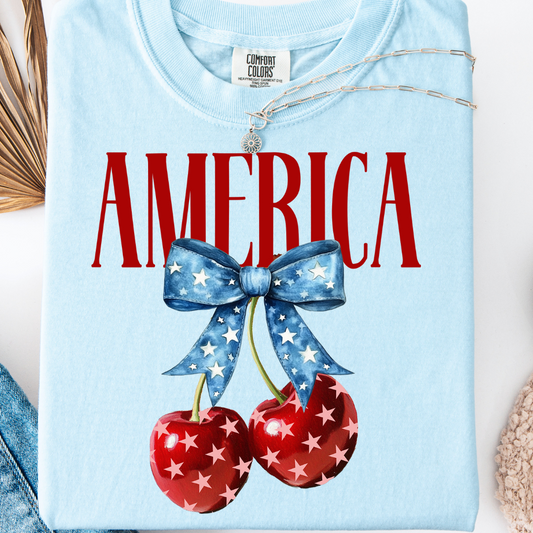 AMERICA CHERRIES T-SHIRT (FRONT ONLY)
