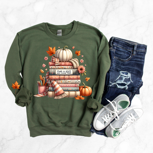 FALL AND BOOK GIRL SWEATSHIRT