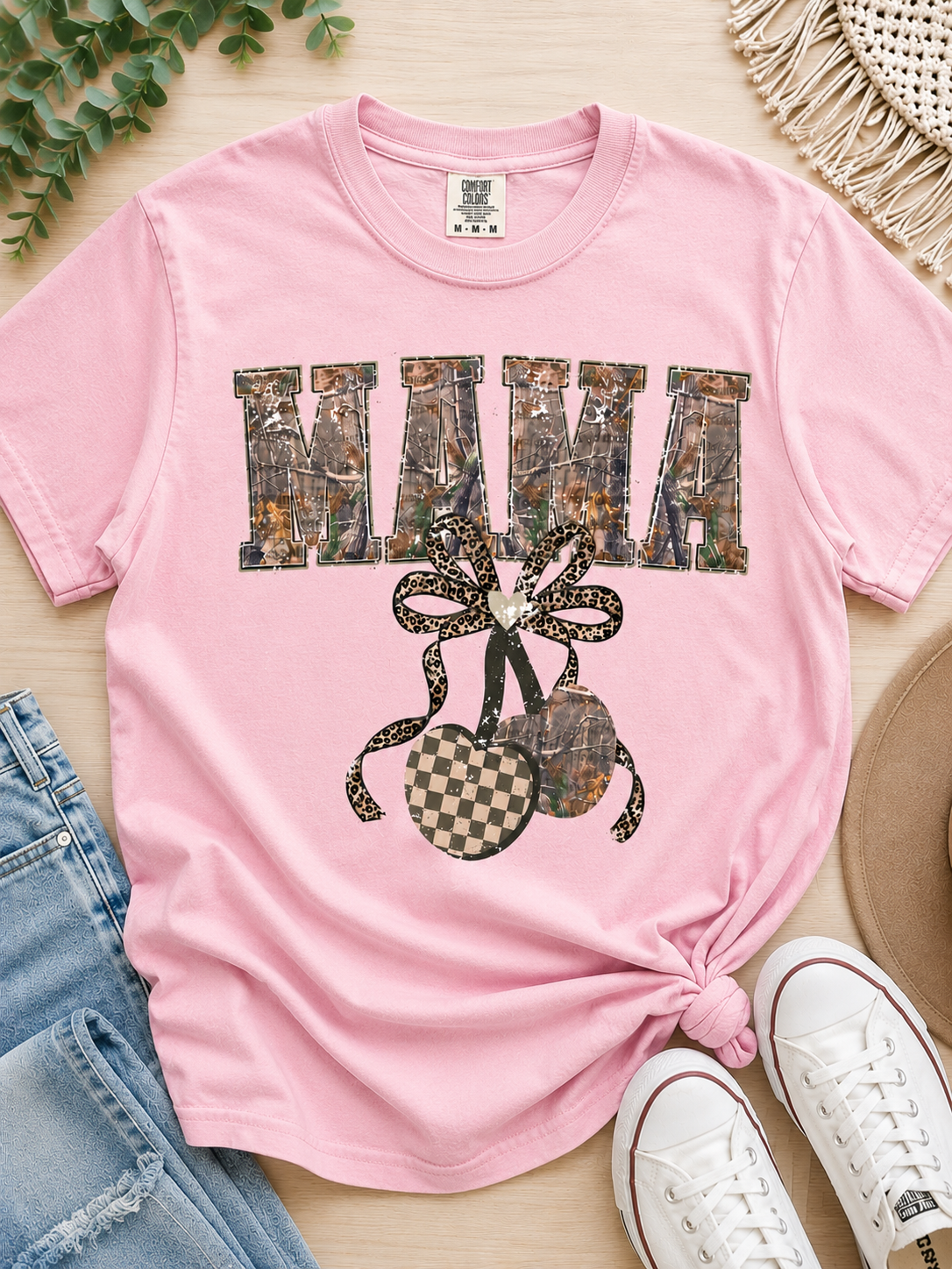 MAMA CAMO/BOUJEE PRINT T-SHIRT