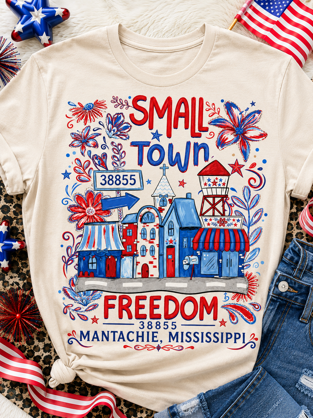 CUSTOM SMALL TOWN FREEDOM T-SHIRT