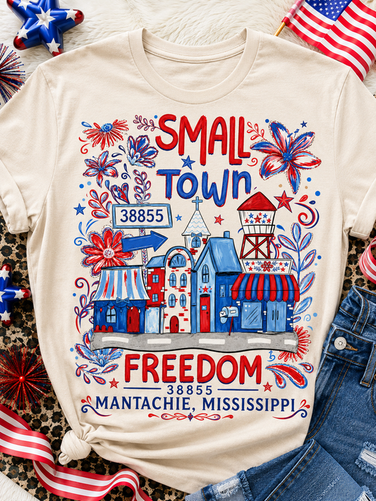 CUSTOM SMALL TOWN FREEDOM T-SHIRT