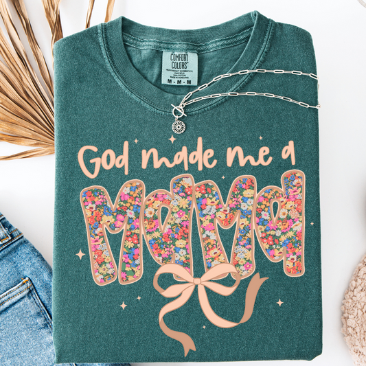 GOD MADE ME A MAMA BOW T-SHIRT