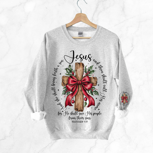 JESUS CHRISTMAS CROSS SWEATSHIRT