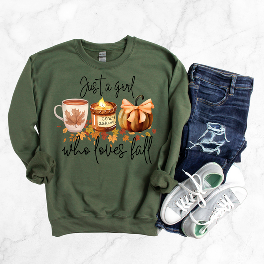 JUST A GIRL FALL SWEATSHIRT