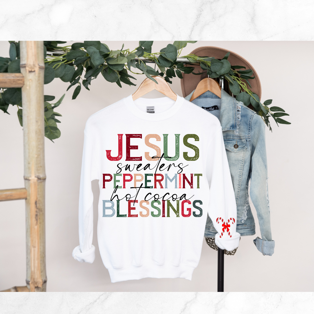 JESUS AND BLESSINGS SWEATSHIRT