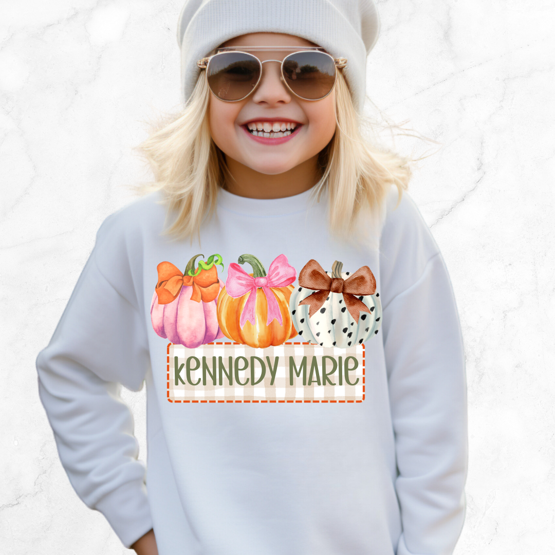 THREE PUMPKINS PERSONALIZATION SWEATSHIRT