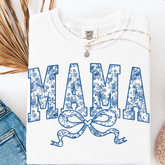 Blue Chinoiserie Mama Coquette T-SHIRT