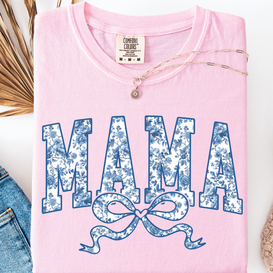 Blue Chinoiserie Mama Coquette T-SHIRT