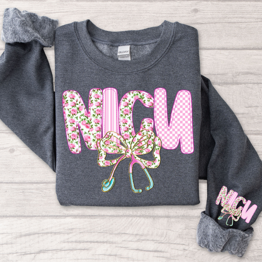 NICU BOW STETHOSCOPE SWEATSHIRT