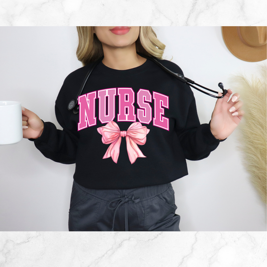 NURSE BOW SWEATSHIRT