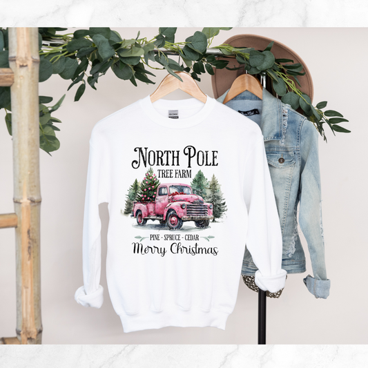 PINK TRUCK CHRISTMAS SWEATSHIRT