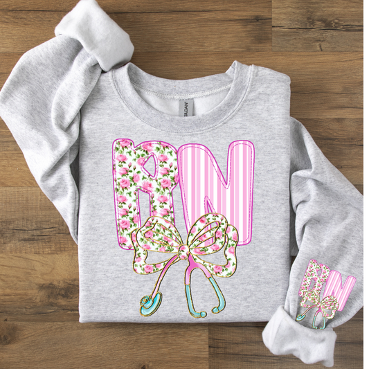 RN BOW STETHOSCOPE SWEATSHIRT