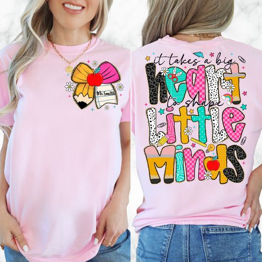 PREPPY TEACHER COQUETTE PENCIL  BOW T-SHIRT