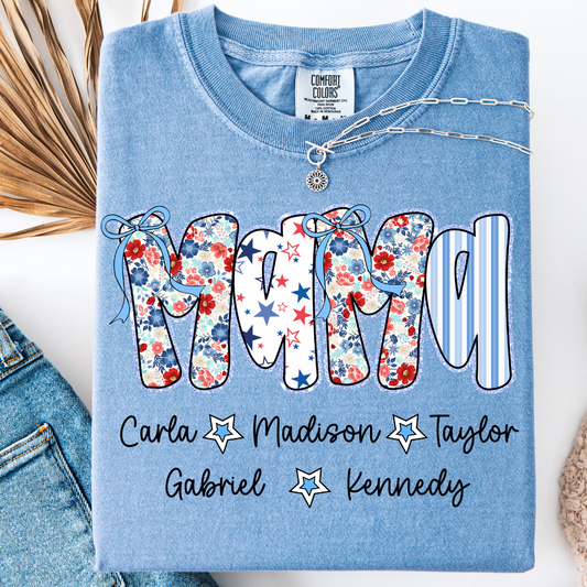 PREPPY FLORAL AMERICAN MAMA COQUETTE T-SHIRT