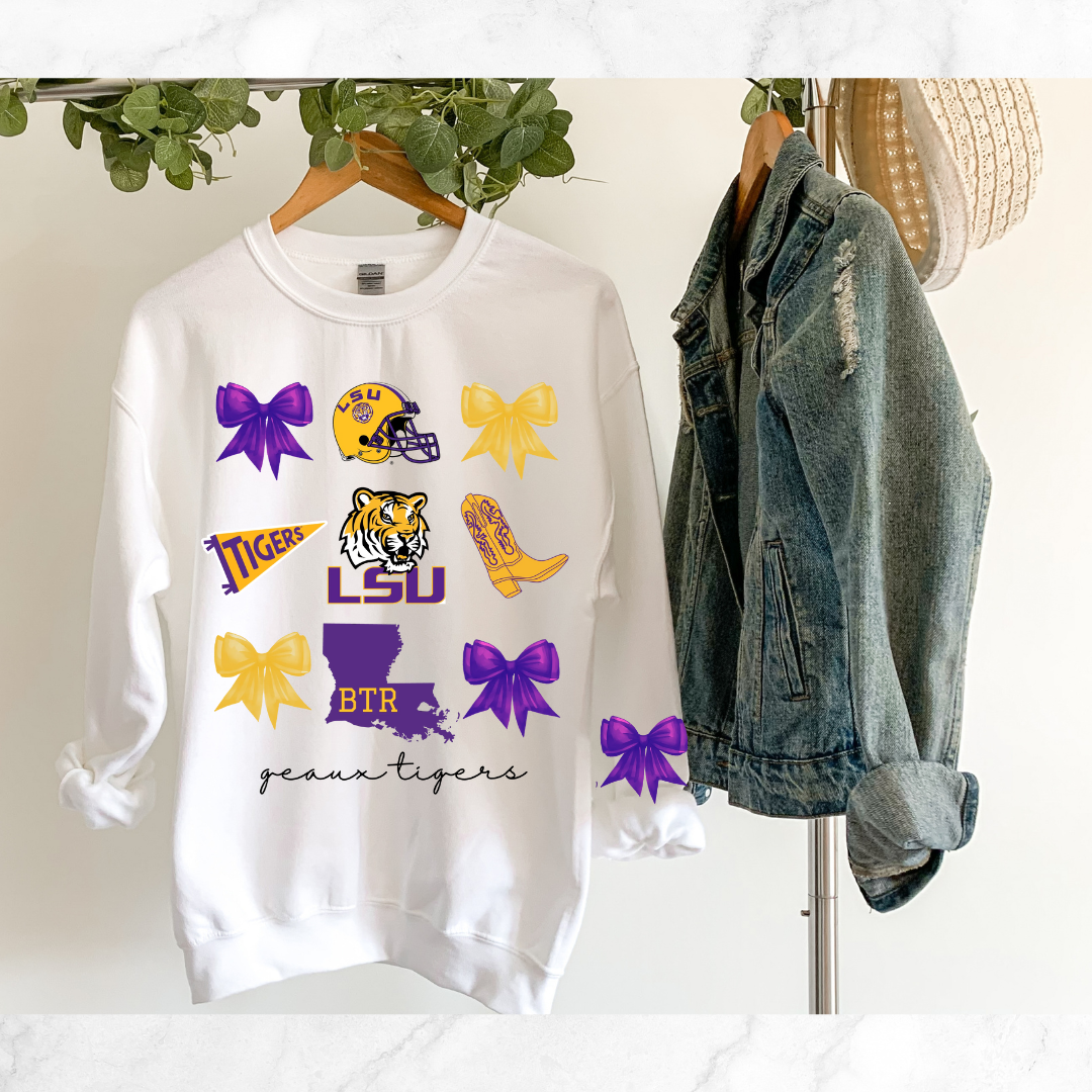 LSU BOW SWEATSHIRT