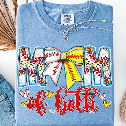 MOM OF BOTH SPORTS T-SHIRT