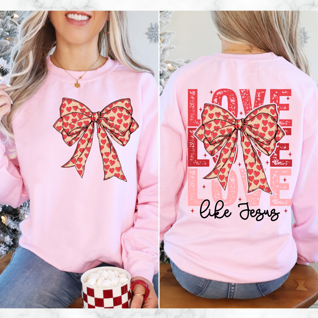 LOVE LIKE JESUS BOW SWEATSHIRT