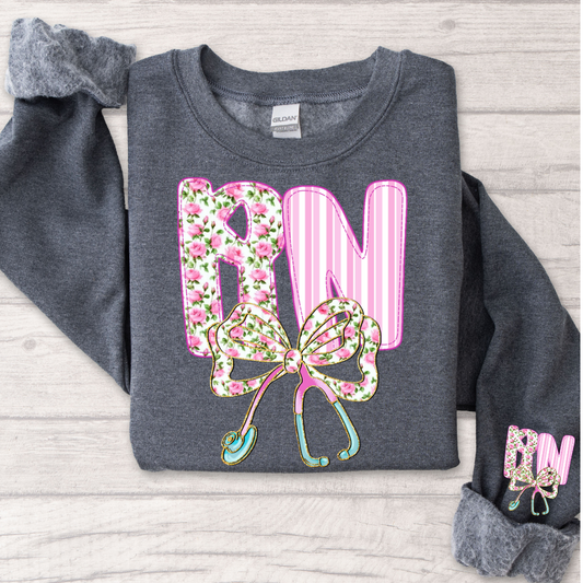 RN BOW STETHOSCOPE SWEATSHIRT
