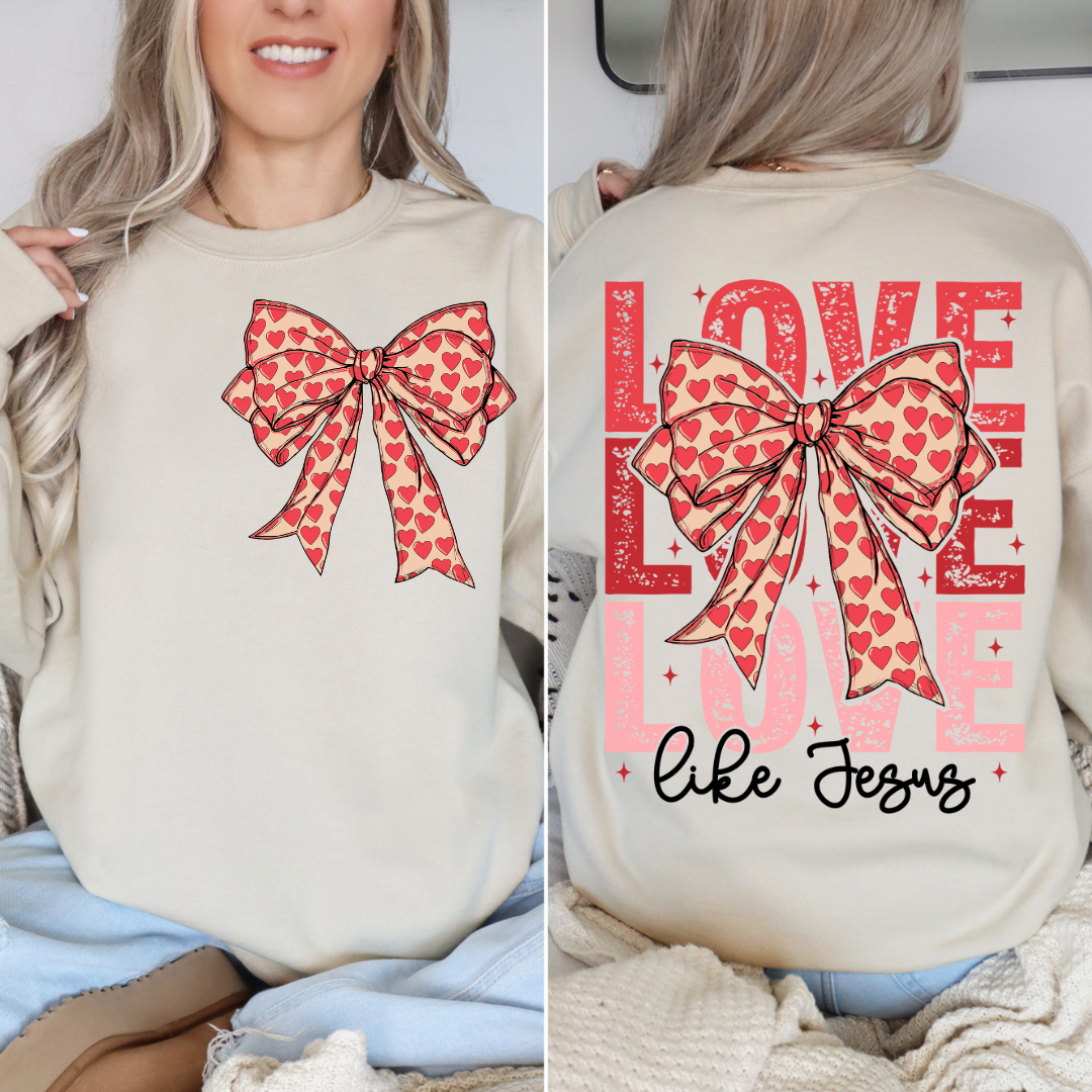 LOVE LIKE JESUS BOW SWEATSHIRT